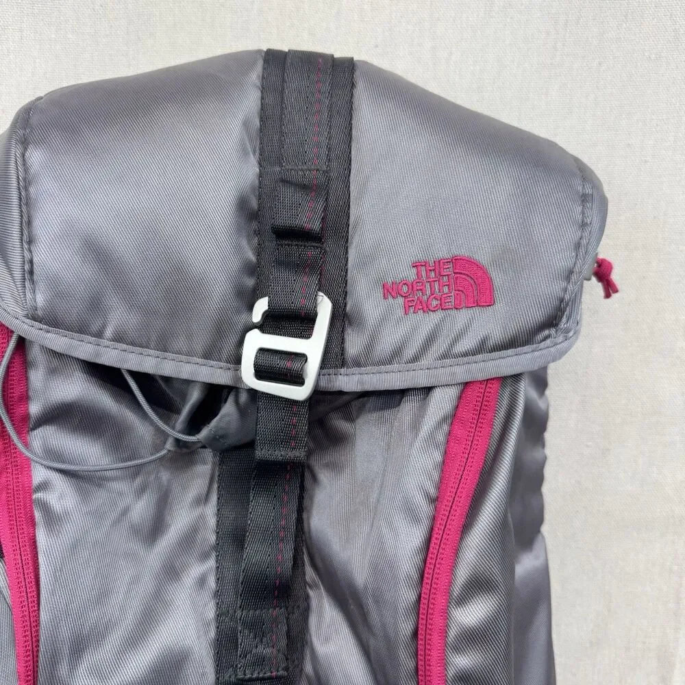 The North Face Gray Pink Daypack Backpack Laptop Hiking School Travel Unisex